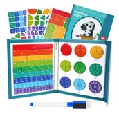 Układanki dla dzieci - Tablica Magnetyczna Montessori Nauka Ułamków Edukacyjna 51el Mazak - miniaturka - grafika 1