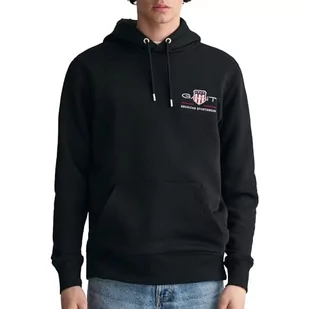 GANT Męska bluza z kapturem Reg Medium Archive Shield, czarny, L - Bluzy męskie - miniaturka - grafika 1