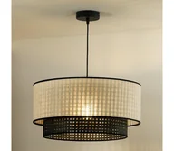 Lampy sufitowe - Duolla - Żyrandol na lince RATTAN YUTE 1xE27/15W/230V śr. 45 cm kremowy/czarny - miniaturka - grafika 1