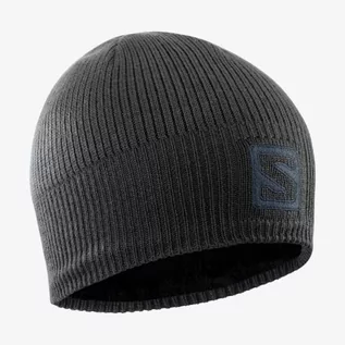 Czapki damskie - Salomon Unisex czapka zimowa, logo Beanie, czarna czarny czarny jeden rozmiar L36685000-1-One Size - grafika 1