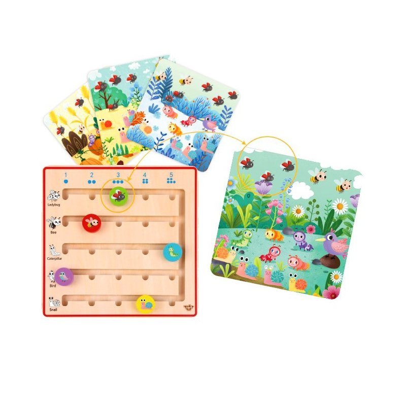 DLA DZIECI DREWNIANA GRA NAUKA LICZENIA ZWIERZĄTKA
