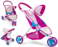 Domki dla lalek - Wózek Dla Lalek Spacerówka Dynamic Cukierkowa Zabawka Wózki Dla Lalki Zabawkowe Do Zabawy - miniaturka - grafika 1