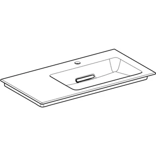 Geberit One Umywalka meblowa z otworem na baterię bez przelewu 90x48 cm biały KeraTect 505.009.00.1 - Umywalki - miniaturka - grafika 2