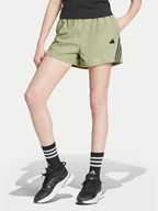 Spodenki damskie - adidas Szorty sportowe Future Icons 3-Stripes IW7707 Zielony Loose Fit - miniaturka - grafika 1