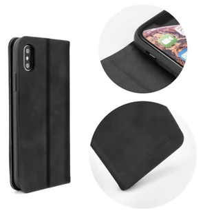 Etui Book Case SILK Premium kompatybilne z SAMSUNG GALAXY S8 Plus (G955F) etui na telefon z funkcją podstawki i miejscem na karty, czarne - Etui i futerały do telefonów - miniaturka - grafika 1