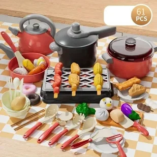 Oryginalny zestaw przyborów kuchennych 61 elementów MIX . - Zabawy w naśladowanie dorosłych - miniaturka - grafika 1