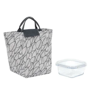 Zestaw Lunch box śniadaniówka i torba termiczna szare - Lunch boxy - miniaturka - grafika 1