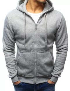 Bluza męska z kapturem rozpinana szara BX2412-L - Bluzy męskie - miniaturka - grafika 1