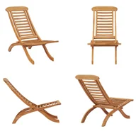 Fotele i krzesła ogrodowe - vidaXL Składane krzesło ogrodowe 50x90x69 cm z litego drewna tekowego - Krzesło ogrodowe - Krzesła ogrodowe - Krzesło tarasowe - Składane krzesło ogrodowe - miniaturka - grafika 1