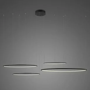 Lampa wisząca Ledowe Okręgi No.4 Φ150 Φ100 Φ100 Φ80 cm in 3k czarna Altavola Design - Lampy sufitowe - miniaturka - grafika 1