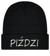 Czapki damskie - męska czapka, czapka damska zimowa z haftem PIŹDZI czapka miła w dotyku - miniaturka - grafika 1