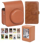 Torby fotograficzne i futerały - Zestaw 4w1 Futerał Album Etui BOX Naklejki Zdjęcia do Fuji Instax Mini 41 / Brązowy - miniaturka - grafika 1