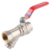 Zawory i kraniki - Zawór kulowy nakrętno-nakrętny z dźwignią, z filtrem, 1", F-Power - miniaturka - grafika 1