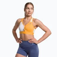Bielizna sportowa damska - Biustonosz fitness Gymshark Pulse Sports apricot orange/white - miniaturka - grafika 1