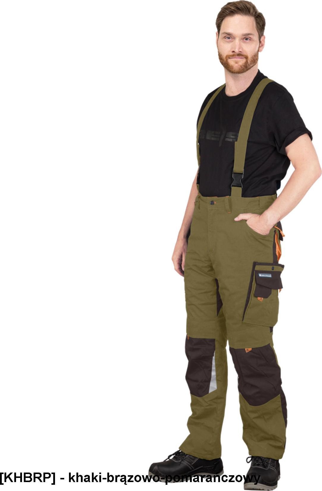 R.E.I.S. LH-NAW-B - Spodnie ochronne ogrodniczki NEW AGE wykonane z materiału typu canvas - granatowo-niebieski L