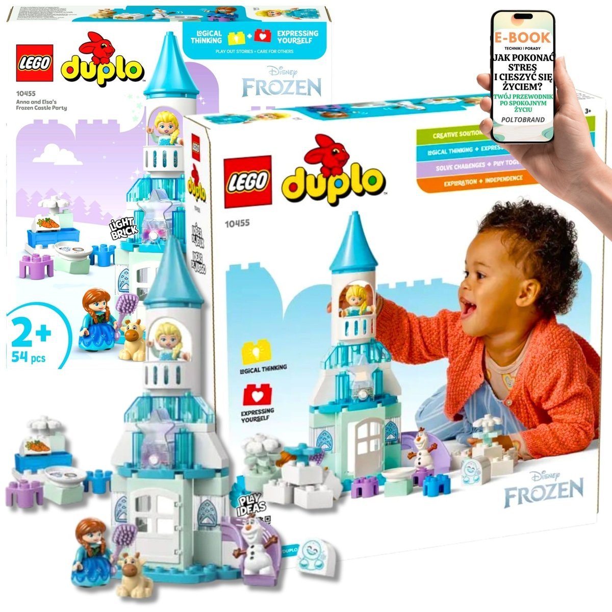 Zestaw LEGO DUPLO Lodowy Zamek Elsy i Anny z Krainy Lodu (10455) Edukacyjna Zabawa z Figurkami Światłem i Akcesoriami dla Dzieci 2+ EBOOK-1
