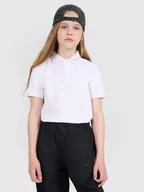 Koszulki dla dziewczynek - 4F Koszulka polo dziecięca - biała 164 (13-14 lat) - miniaturka - grafika 1