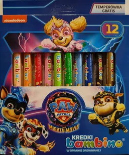 KREDKI GRUBE BAMBINO 12 SZT. PSI PATROL + TEMP. - Przybory szkolne - miniaturka - grafika 1