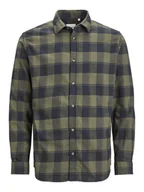 Koszule męskie - Jack & Jones Koszula "Joshua" w kolorze oliwkowo-granatowym - miniaturka - grafika 1