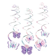 Balony i akcesoria - Amscan, dekoracja wisząca spirala Motyl, 61 cm, 6 szt. - miniaturka - grafika 1