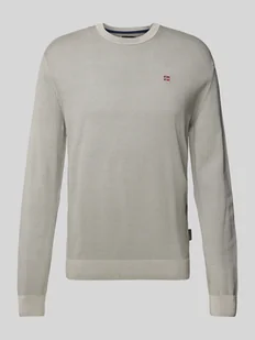Sweter z dzianiny z wyhaftowanym logo model ‘DROZ’ - Swetry męskie - miniaturka - grafika 1