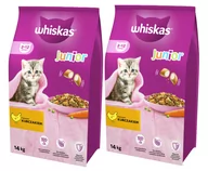Sucha karma dla kotów - WHISKAS Junior 2x14 kg - sucha karma dla dla kociąt, z pysznym kurczakiem - miniaturka - grafika 1