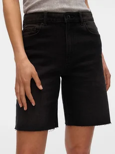 Vero Moda Szorty dżinsowe w kolorze czarnym - Spodenki damskie - miniaturka - grafika 1
