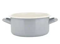 Garnki - Fl1 GARNEK EMALIOWANY PROSTY GŁADKI FORTE B/P NISKI SZARY 16CM 1,5L 000-GAR-518/16SZ - miniaturka - grafika 1