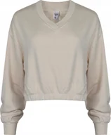 Bluzy damskie - REEBOK - BLUZA DAMSKA CL RBK ND FT CREW HS4737 bluza krótki fason kremowa - miniaturka - grafika 1