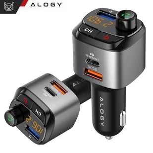 Transmiter samochodowy FM Alogy Ładowarka USB QC 3.0 + USB-C PD Bluetooth odtwarzacz MP3 - Pozostałe akcesoria do telefonów - miniaturka - grafika 12