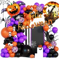 Halloween - Ozdoby na Halloween zestaw balony girlanda kurtyna 52 el. - miniaturka - grafika 1