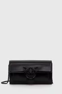 Portfele - Pinko portfel skórzany damski kolor czarny 100062 A124 - miniaturka - grafika 1