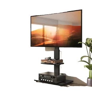 Uchwyt do telewizora, obrotowy, z regulacją wysokości, czarny - Uchwyty do telewizora Uchwyt do telewizora, obrotowy, z regulacją wysokości, czarny - Uchwyty do telewizora - miniaturka - grafika 1