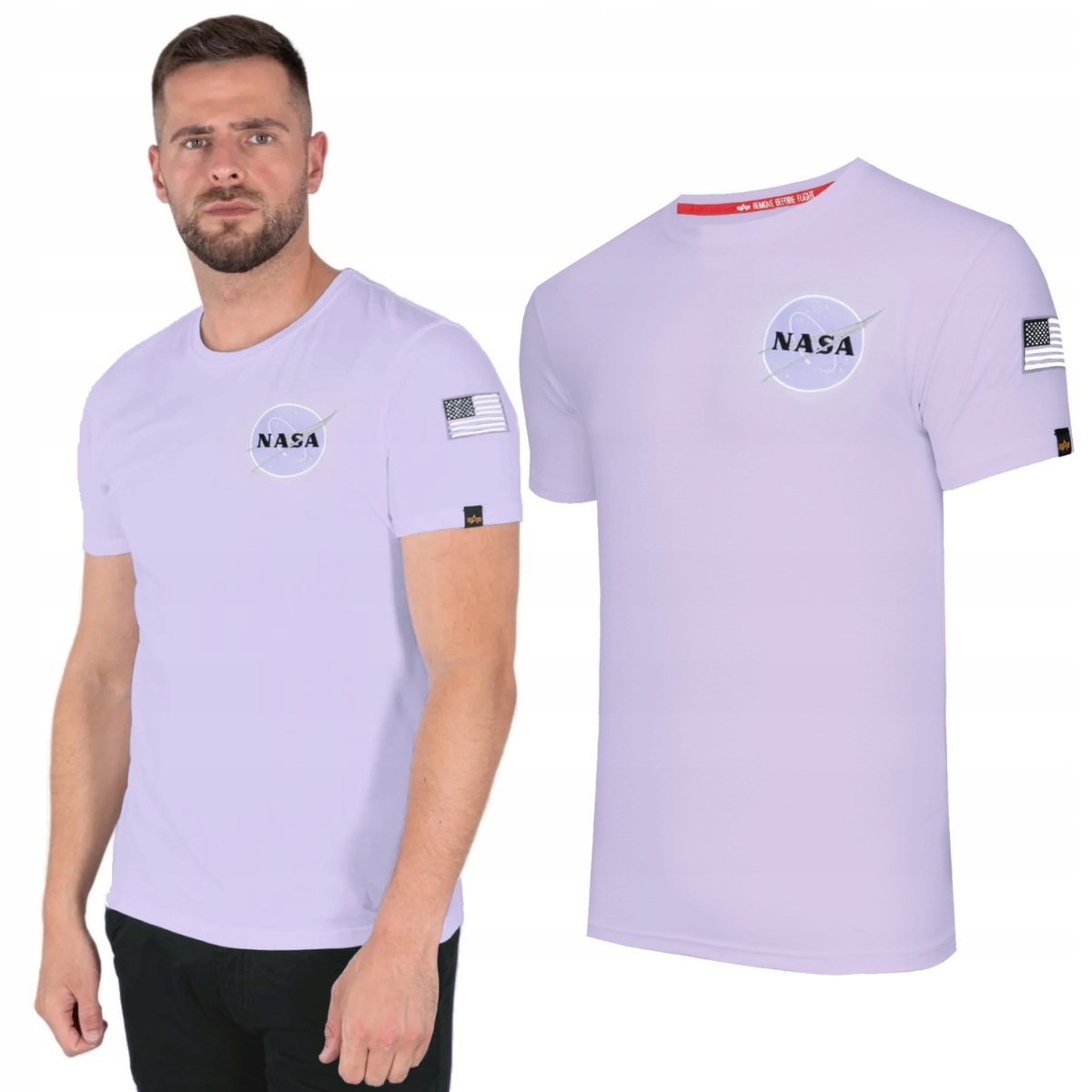 Koszulka Alpha Industries Space Shuttle T 176507 664 Fioletowa 3XL