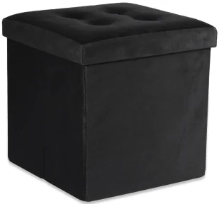 Pufa czarna pikowana ze schowkiem G0-Z49 - Pufy i podnóżki Pufa czarna pikowana ze schowkiem G0-Z49 - Pufy i podnóżki - miniaturka - grafika 1