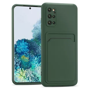 Etui na telefon komórkowy Samsung Galaxy S20 Plus silikonowe etui ochronne z kieszenią na kartę Slim Wallet Case, zielone - Etui i futerały do telefonów - miniaturka - grafika 1