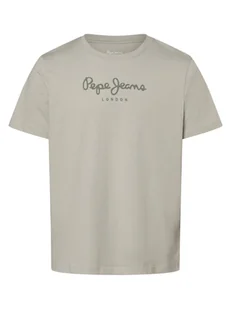 Pepe Jeans Koszulka męska - Eggo N Mężczyźni Bawełna zielony nadruk, XL - Koszulki męskie - miniaturka - grafika 1