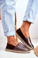 Espadryle damskie - Espadryle Damskie Pleciona Podeszwa Brązowe Big Star DD274A146-39 - miniaturka - grafika 1