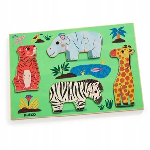 Drewniane puzzle DZIKIE ZWIERZĘTA DJ01264 - Układanki dla dzieci - miniaturka - grafika 1