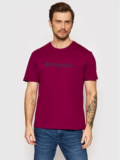 Koszulki męskie - Columbia T-Shirt Basic Logo 1680053 Fioletowy Regular Fit - grafika 1