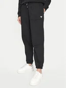 Spodnie sportowe damskie - Guess Jeans Spodnie dresowe W4YB33 KC811 Czarny Regular Fit - miniaturka - grafika 1