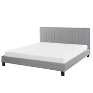 Łóżka - Beliani Łóżko tapicerowane 180 x 200 cm jasnoszare POITIERS - miniaturka - grafika 1