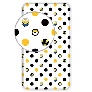 Jerry Fabrics, Minionki, Prześcieradło z gumką, 90x200 cm - Prześcieradła dla dzieci - miniaturka - grafika 1