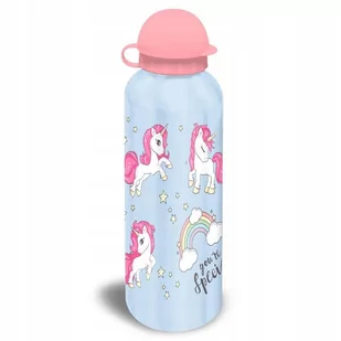 Bidon UNICORN JEDNOROŻEC dla dziewczynki - błękitny 500ml - Bidony dla dzieci - miniaturka - grafika 1
