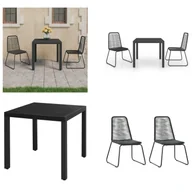 Meble ogrodowe - vidaXL 3-częściowy ogrodowy zestaw jadalniany PVC rattan czarny - Zestaw mebli ogrodowych - Zestawy mebli ogrodowych - Stół i krzesła ogrodowe - Stoły i krzesła ogrodowe - miniaturka - grafika 1