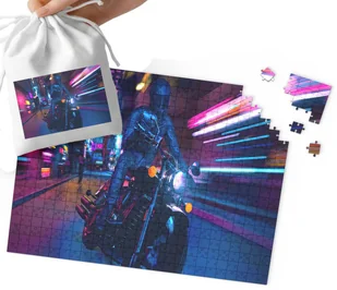 PUZZLE TRADYCYJNE - MOTOR MOTOCYKL MEGA WZORY PREZENT 24el + WORECZEK - Puzzle - miniaturka - grafika 1