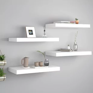 vidaXL vidaXL Półki ścienne, 4 szt., białe, 50x23x3,8 cm, MDF - Półki do salonu - miniaturka - grafika 1