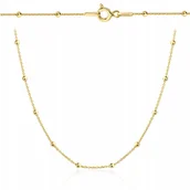 Naszyjniki - Złoty naszyjnik choker kulki srebro 925 zł 50 cm - miniaturka - grafika 1