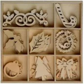Pozostałe akcesoria dla plastyków - Titanum Drewniane dekoracje 40szt - miniaturka - grafika 1