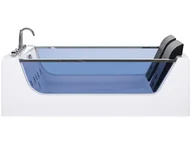 Wanny z hydromasażem - Wanna LED z hydromasażem 180 x 120 cm biała CURACAO - miniaturka - grafika 1